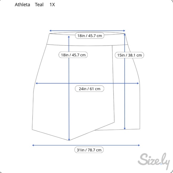 Athleta Ace Printed Tennis Skort 15.5" Size‎ 1X Teal Active Pockets Pickelball - Picture 14 of 14